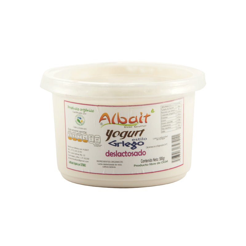 Yogurt griego deslactosado 500ml (albait)