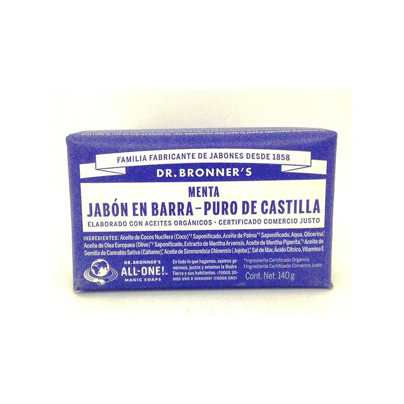 [018787506059] Jabon menta barra de castilla 140grs (Dr.Bronners)