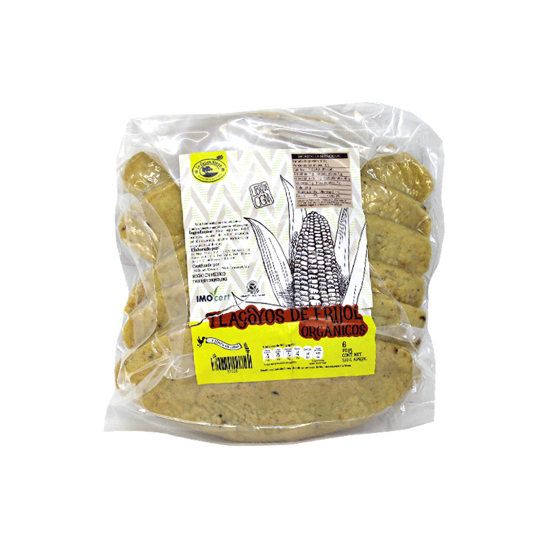 Tlacoyos de frijol org. 500g 6 pzas org (La Cocina Verde)