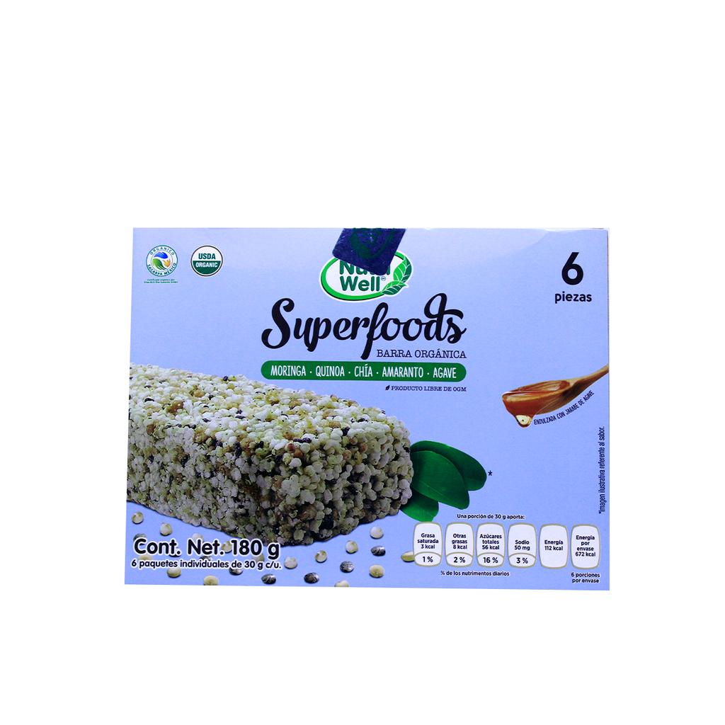 Barras de superfoods organicas 6pz (Nutriwell)