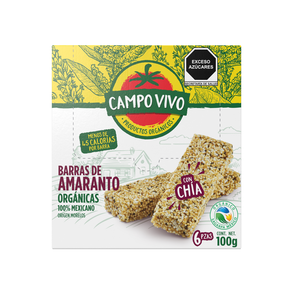 Barras de amaranto con chia (Campo vivo)