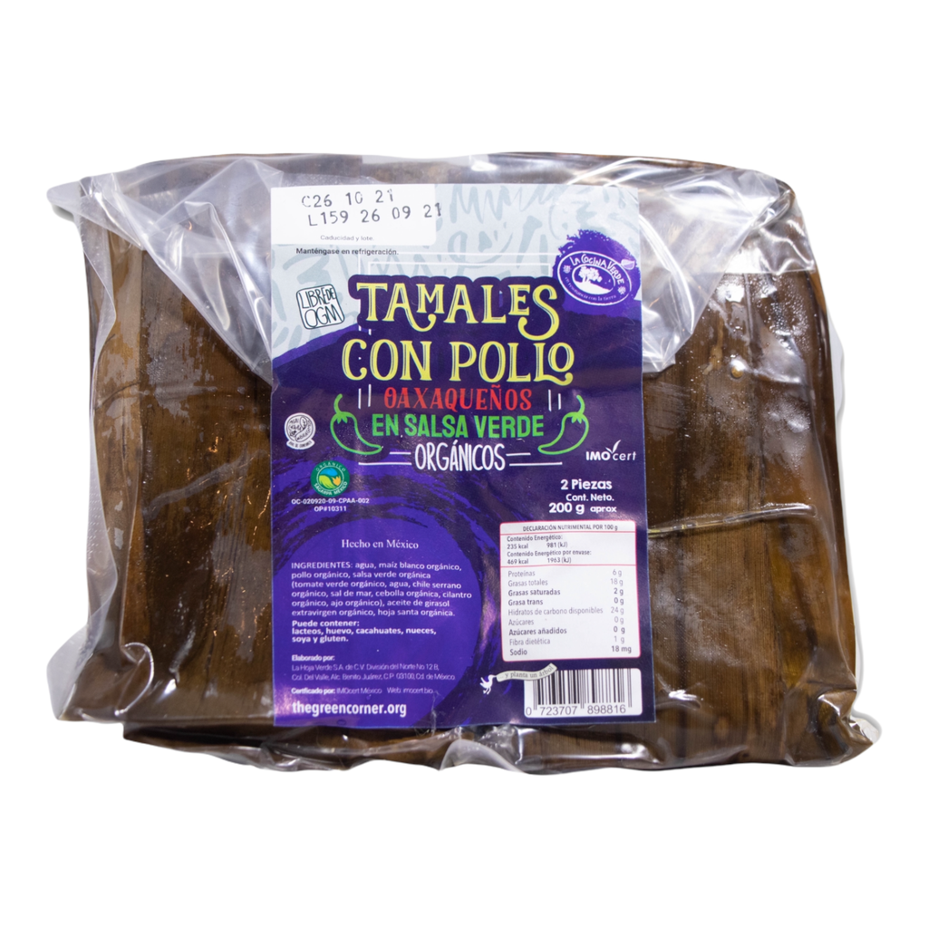 [0723707898816] Tamales oax con pollo salsa verde 200 g (La Cocina Verde