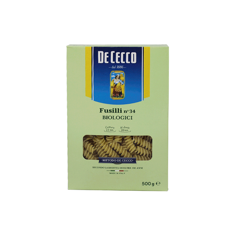 Pasta Fusilli N°34 Orgánica 500g De Cecco