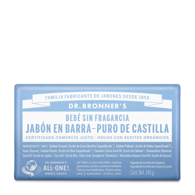[018787506011] Jabon baby mild barra de castilla 140grs (Dr Bronners)