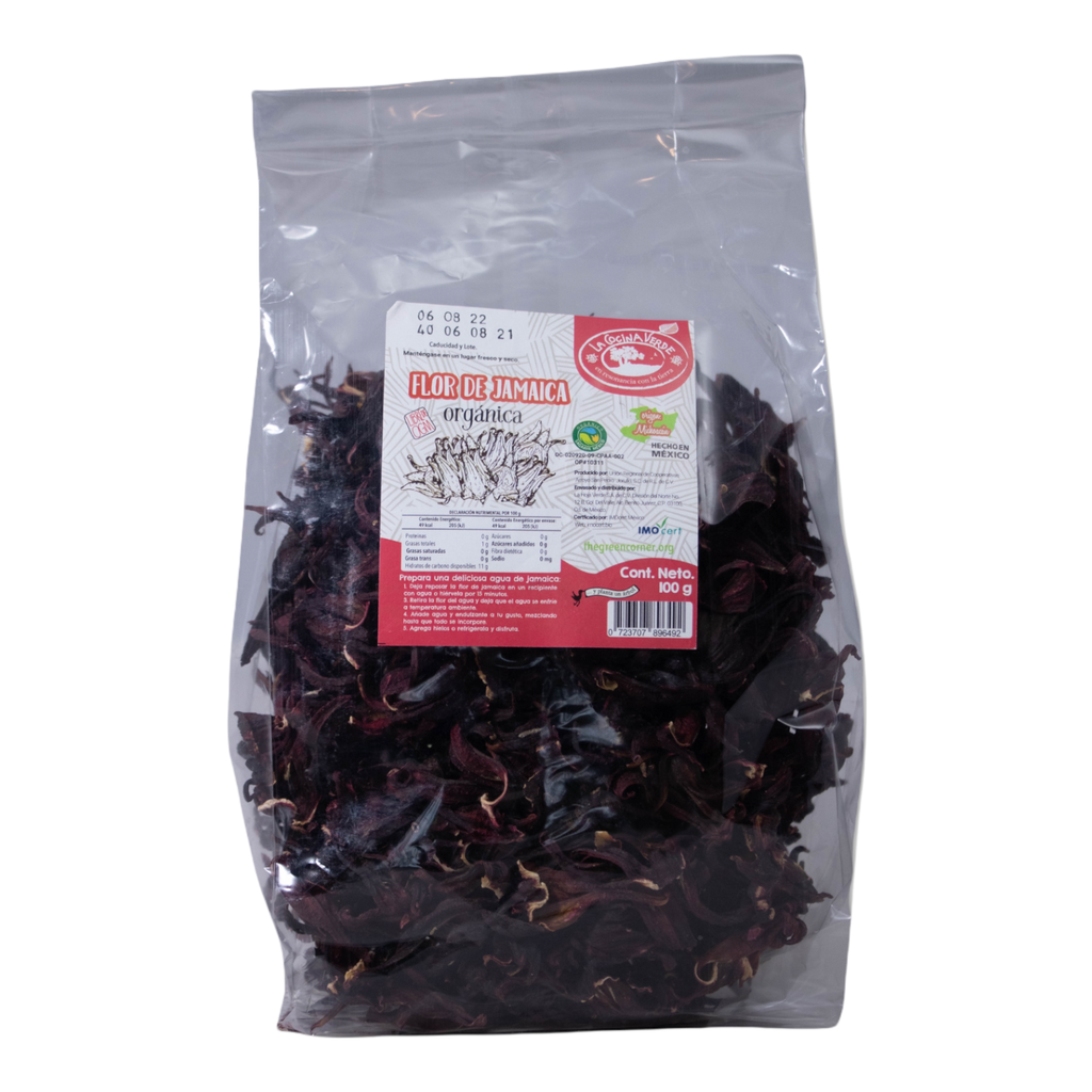 Flor de jamaica orgánica 100 g (La Cocina Verde)