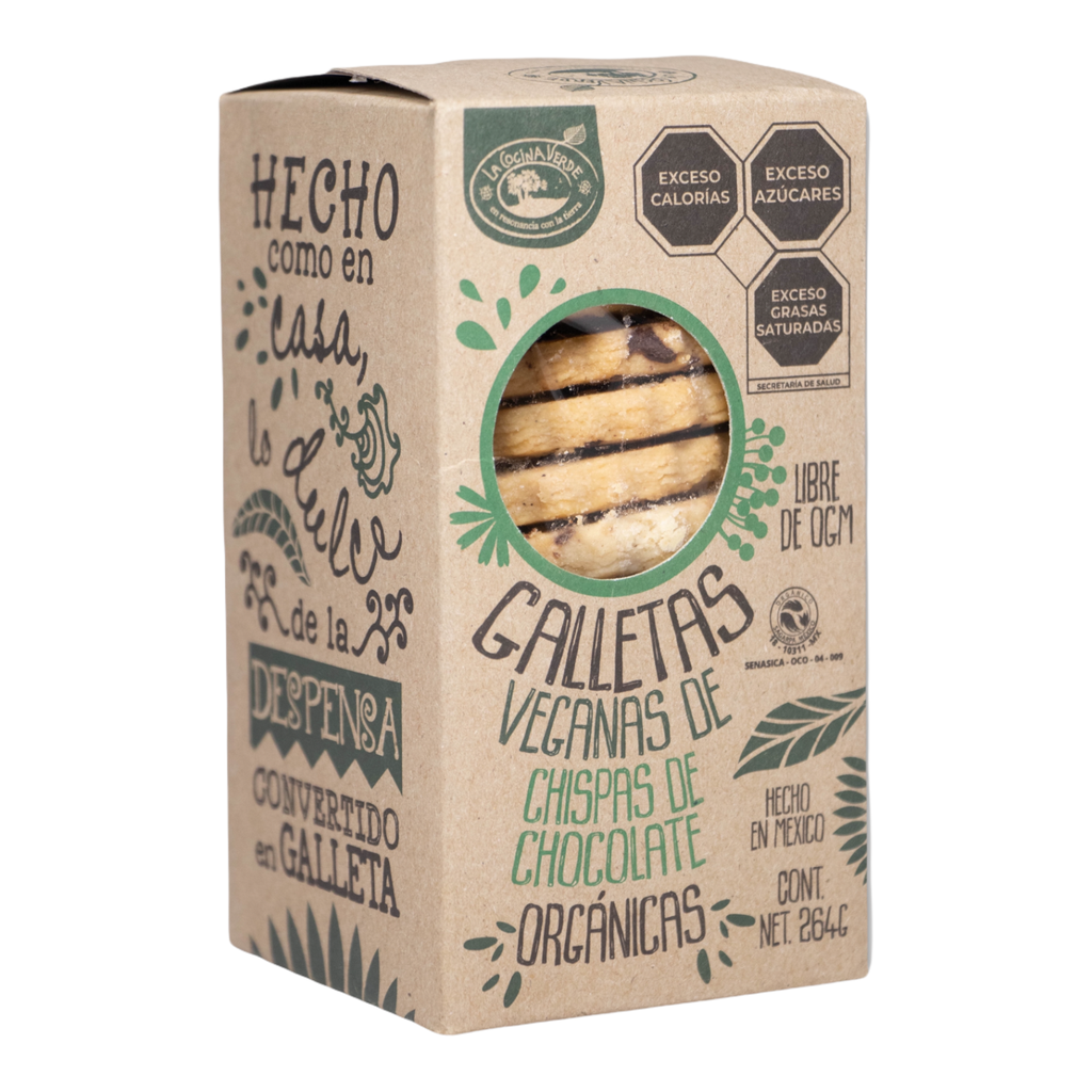 Galletas veganas con chispas de chocolate 264g org (La Cocina Verde)