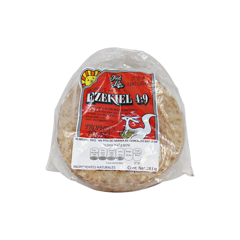 Pan de cereales enteros tipo pita (Ezekiel)