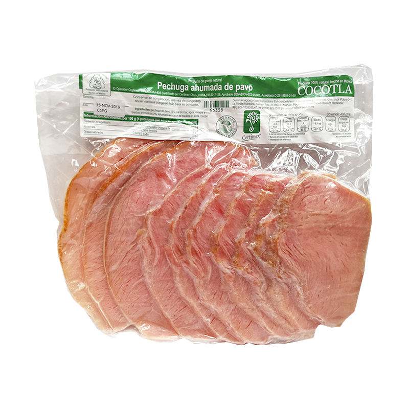 Pechuga ahumada de pavo 400 g (Cocotla)