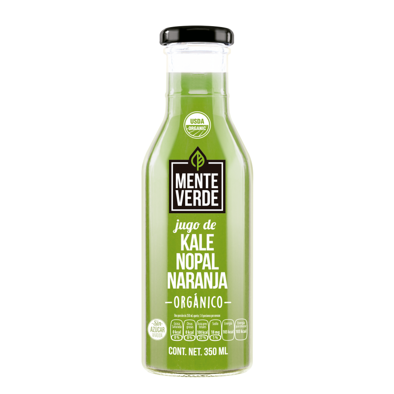 Jugo kale nopal naranja 350ml (Mente Verde)