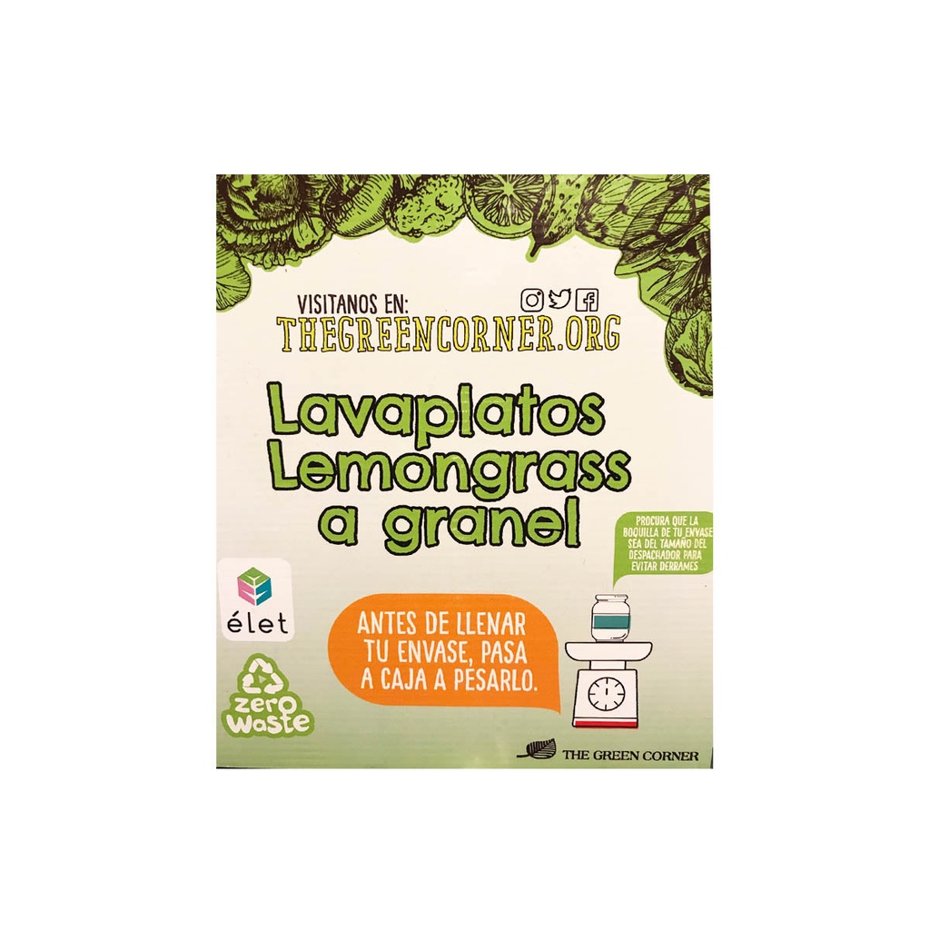 Elet lavaplatos liquido lemongrass a granel (Elet)