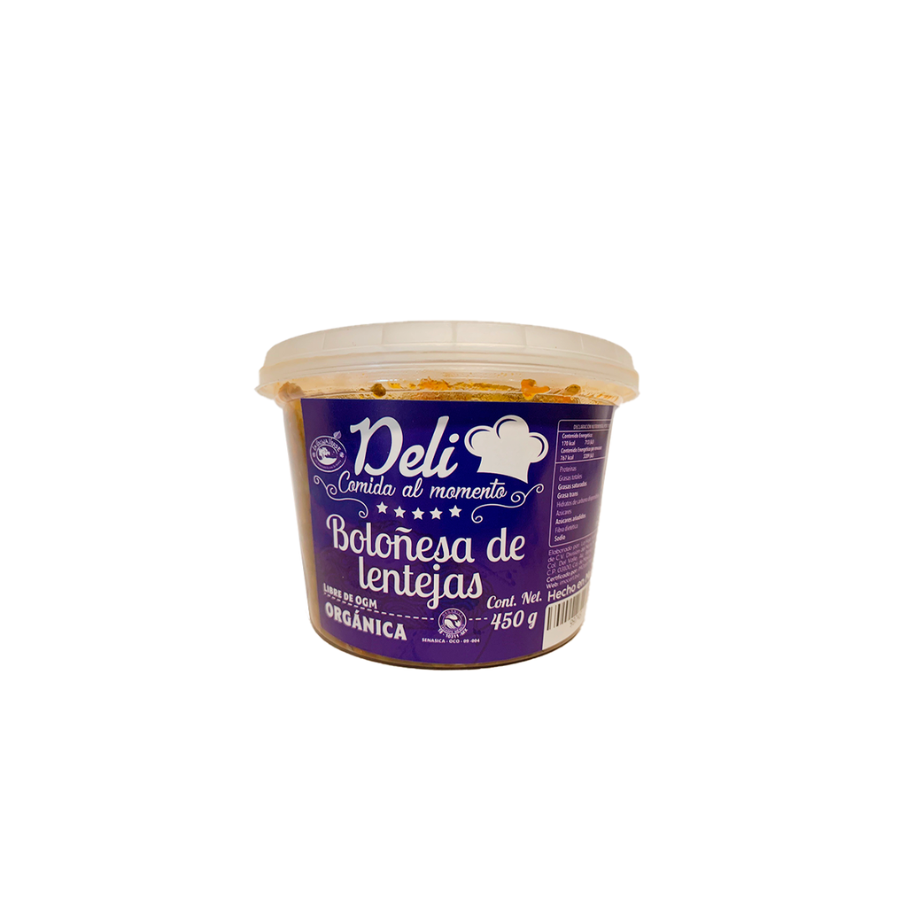 Boloñesa de lenteja org. 450 g (Deli)