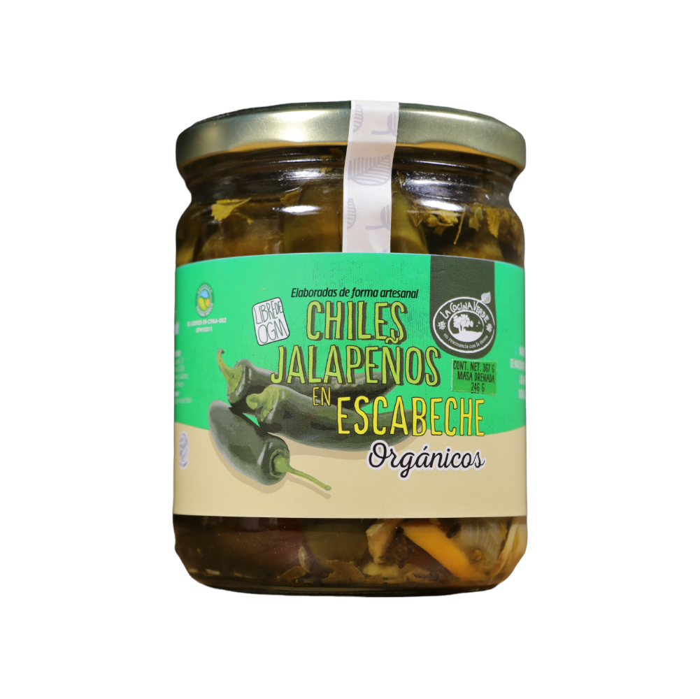 Rajas escabeche de chile jalapeño 235g org (La Cocina Verde)