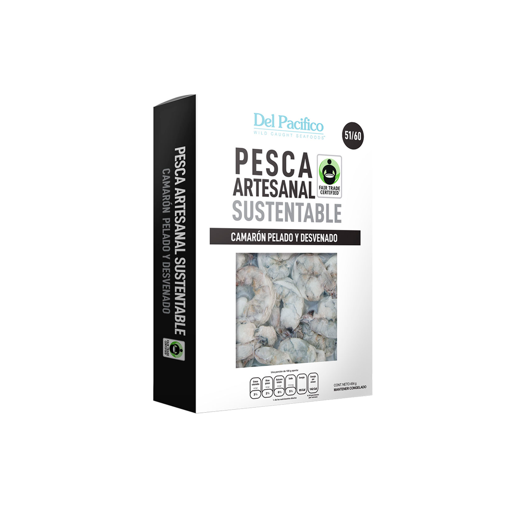 [7503026102268] Camaron azul pelado y desvenado 26/30 454 g (Del Pacífico)