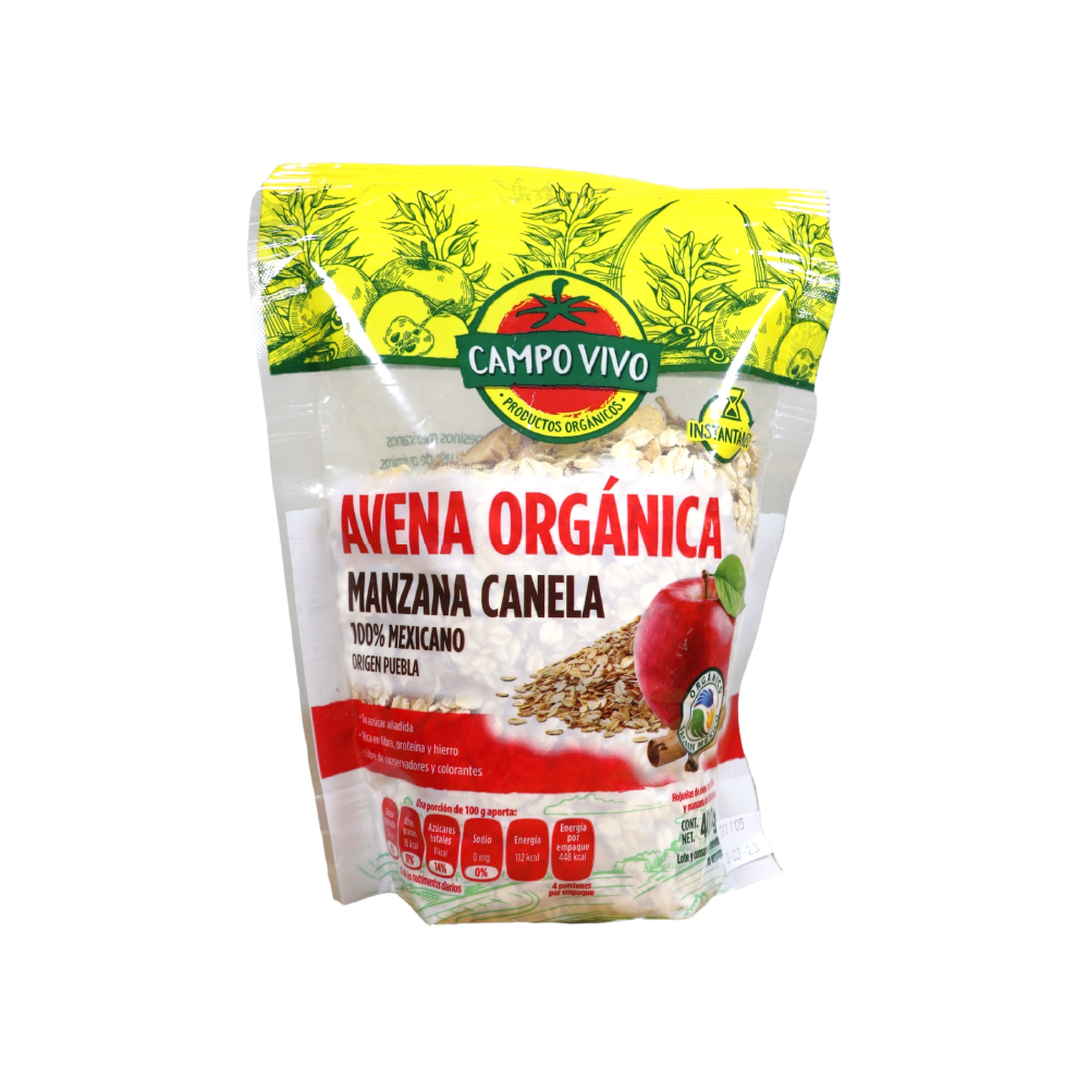 Avena  con manzana y canela 400g (Campo Vivo)