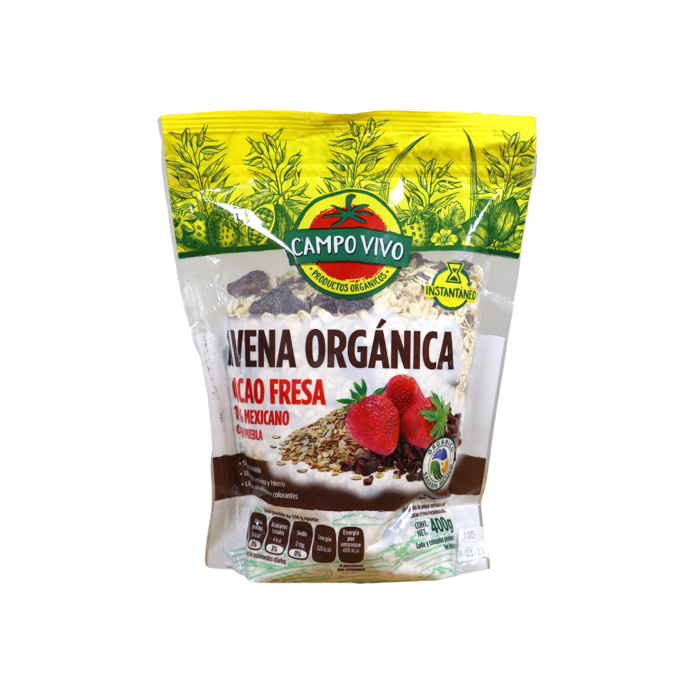 Avena con cacao y fresa 400g (Campo Vivo)