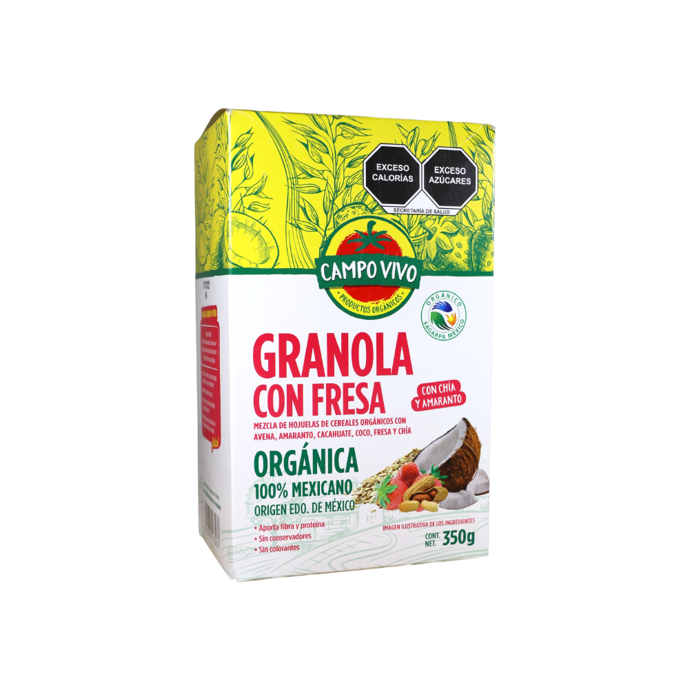 Granola organica con fresa 350 g (Campo Vivo)
