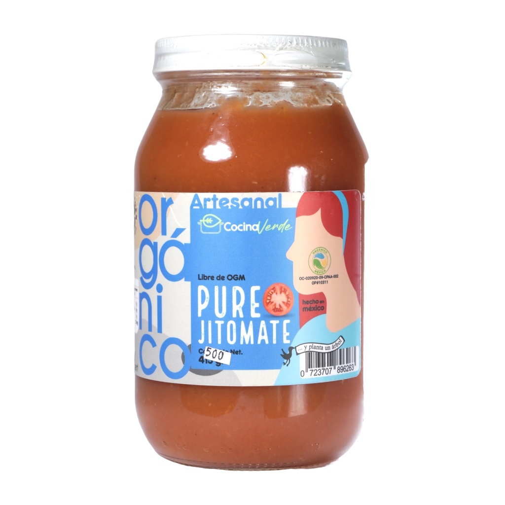 Puré de jitomate org 500g (La Cocina Verde)
