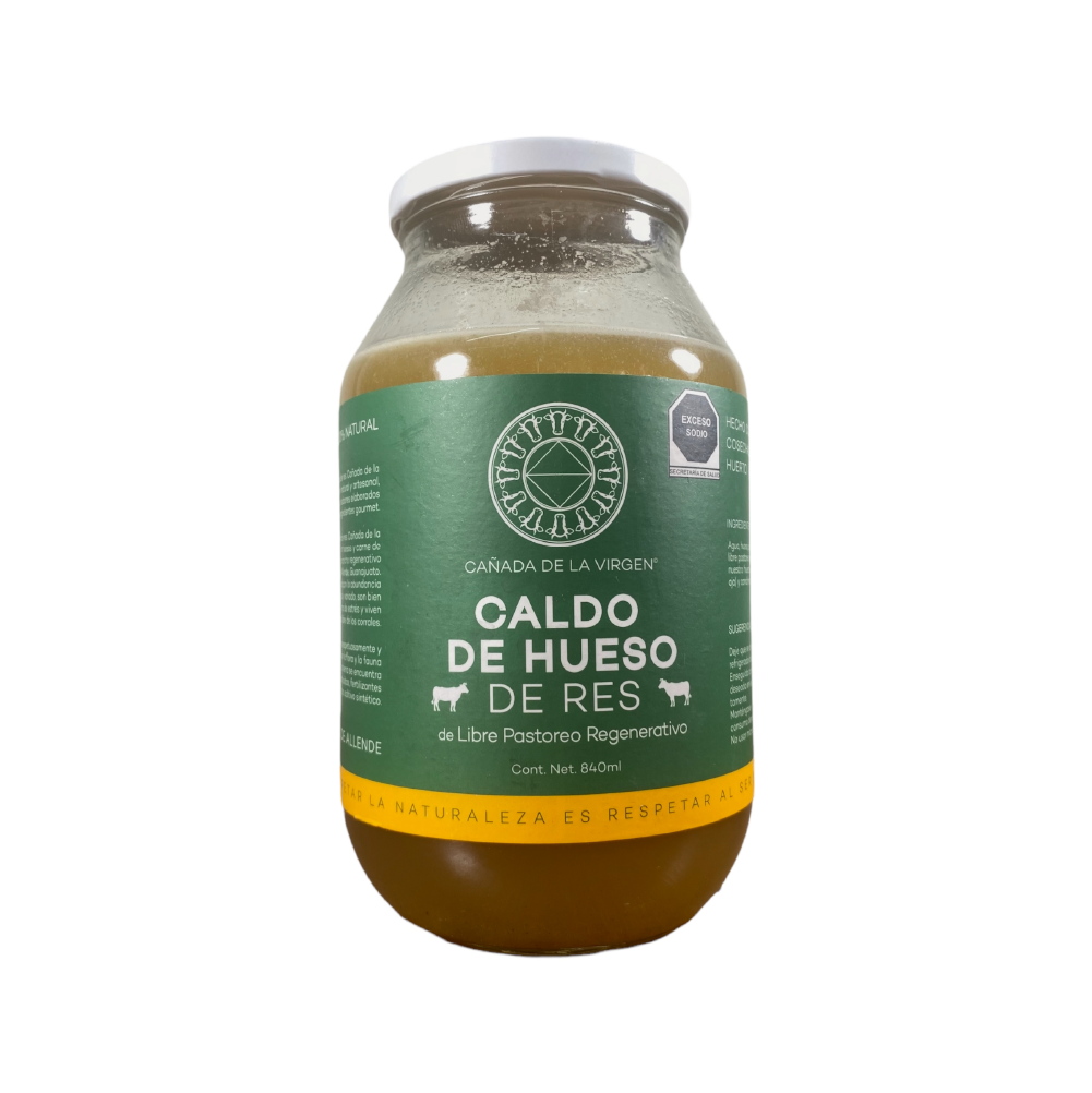 Caldo de hueso de res organico 840ml (Cañada de la virgen)