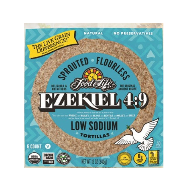 Tortilla cereales germinados 0% sodio 340 g (Ezekiel)