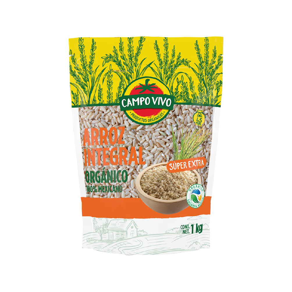 [7502236173334] Arroz Integral Orgánico 1kg (Campo Vivo)