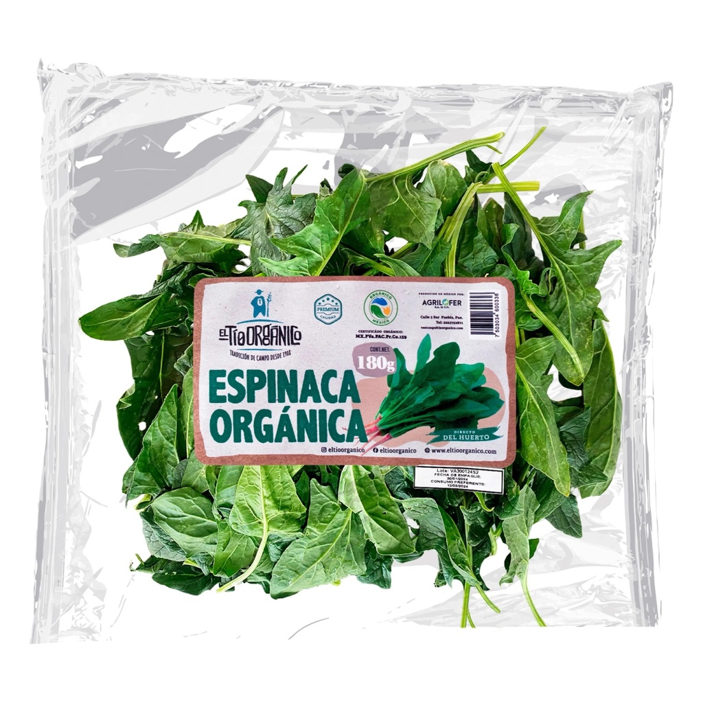 Espinaca orgánica 180g ( Loma  Bonita )