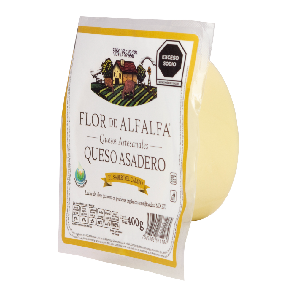 Queso asadero 400g (flor de alfalfa)