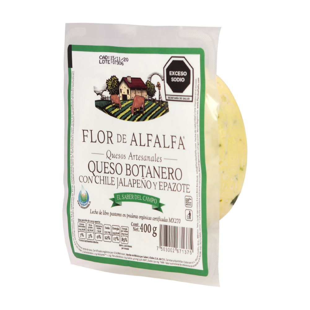 Queso botanero jalapeño 400g (flor de alfalfa)