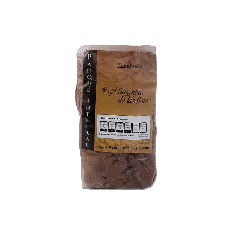 Panque Integral Zanahoria y Pasas 650 g (Manantial)