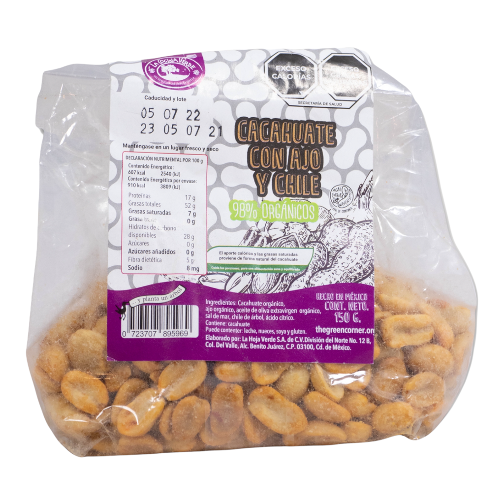 Cacahuate con ajo y chile 150g (La Cocina Verde)