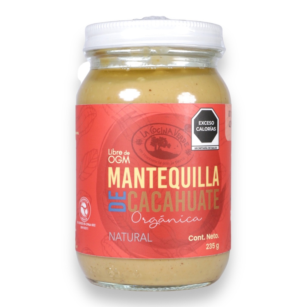 [0723707897635] Mantequilla de Cacahuate Natural 235g (La Cocina Verde)
