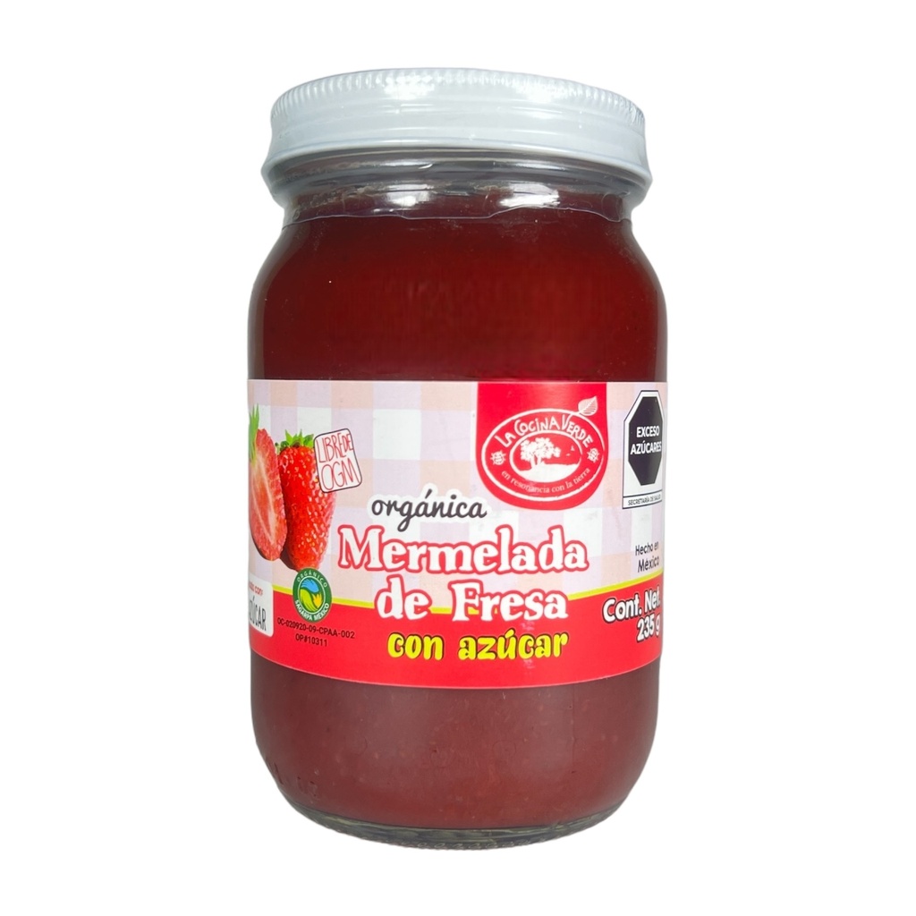 [723707897772] Mermelada de fresa con azúcar 235g (La Cocina Verde)