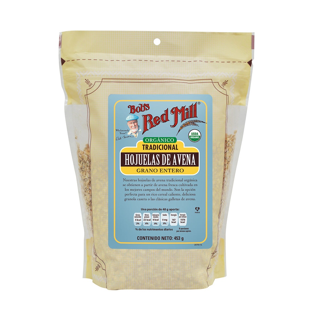 Avena rolada orgánica regular 453g (Bob ’s Red Mill)