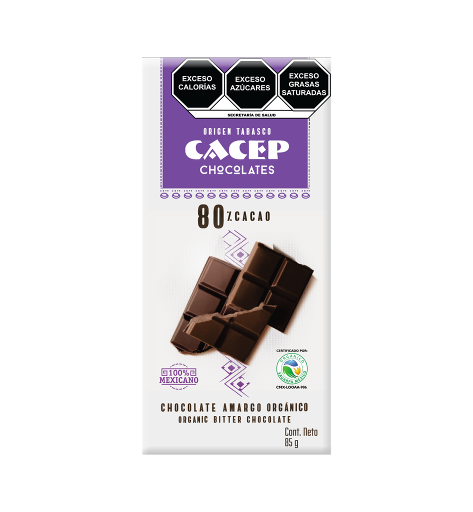 Barra de Chocolate 80% Cacao 85 G (Cacep)