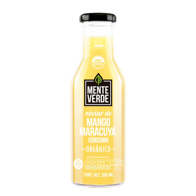 [7503013909283] Néctar de mango, maracuyá y cúrcuma 350 ml (Mente Verde)
