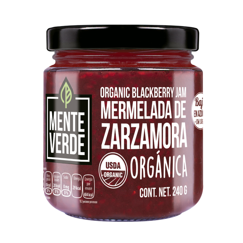 Mermelada de Zarzamora Orgánica 240 g Mente Verde