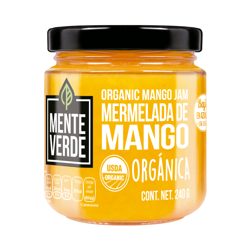 [7503013909412] Mermelada de Mango Orgánica 240 g Mente Verde