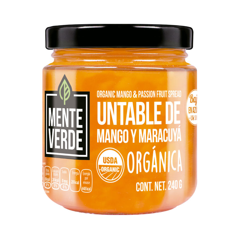 [7503013909429] Untable de Mango–Maracuyá 240 g Mente Verde