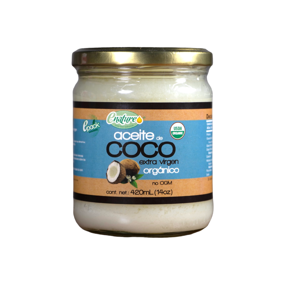 Aceite de Coco Extra Virgen Orgánico 420 ml Enature