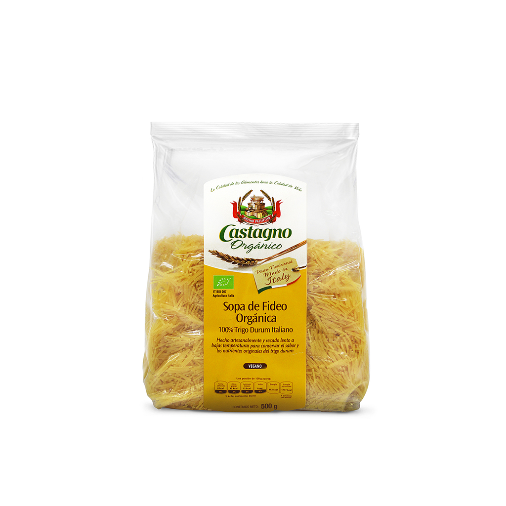 Pasta de Trigo Duro Fideo Org 500 g (Castagno)