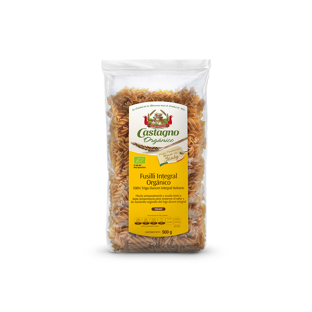 Pasta de Trigo Integral Fusilli 500 G (Castagno)