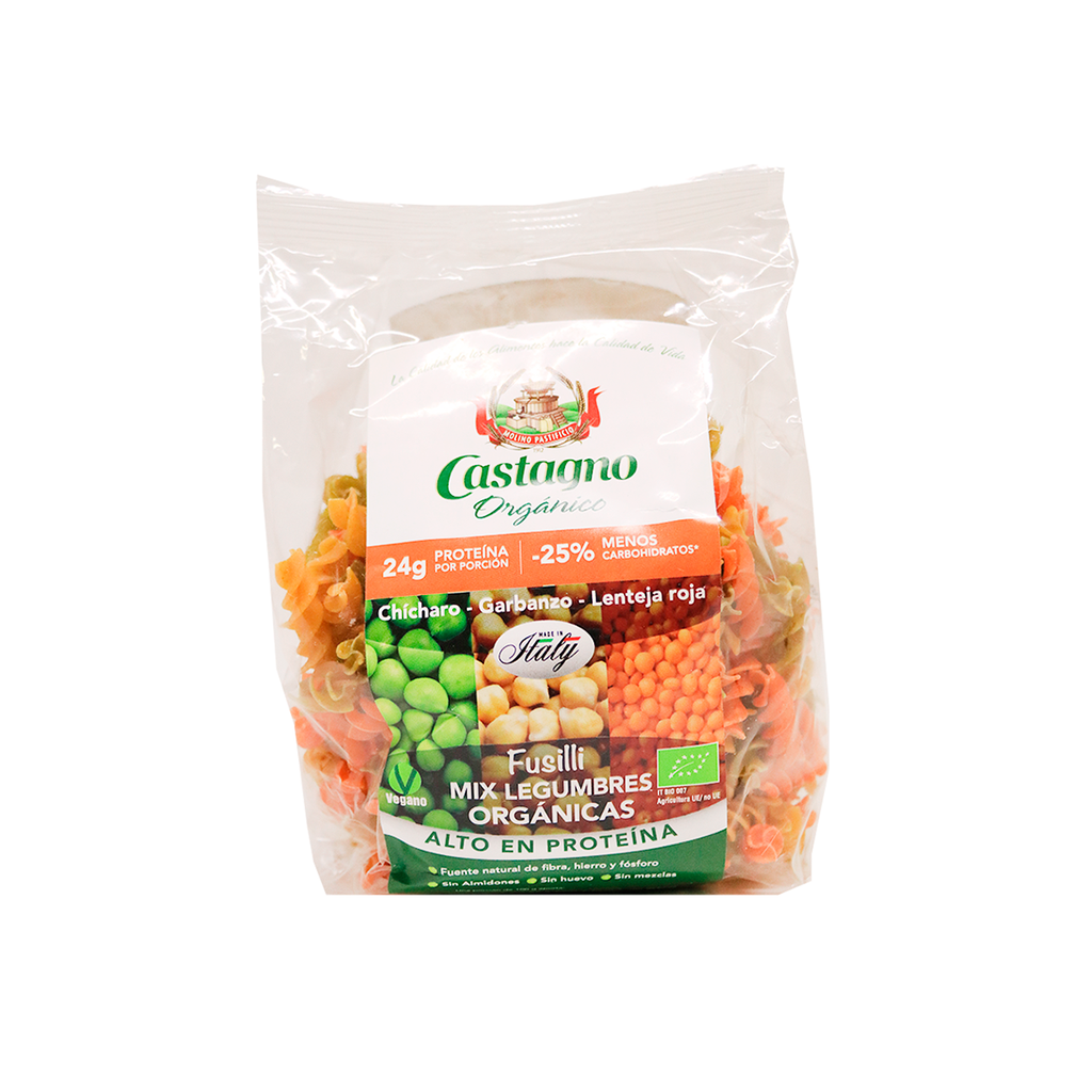 Fusilli Mix Garbanzo,Chicharo, Lenteja 250G (Castagno)