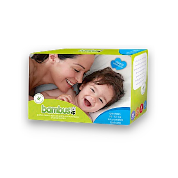 Pañal ecológico Grande 20 pzas (Bambus)
