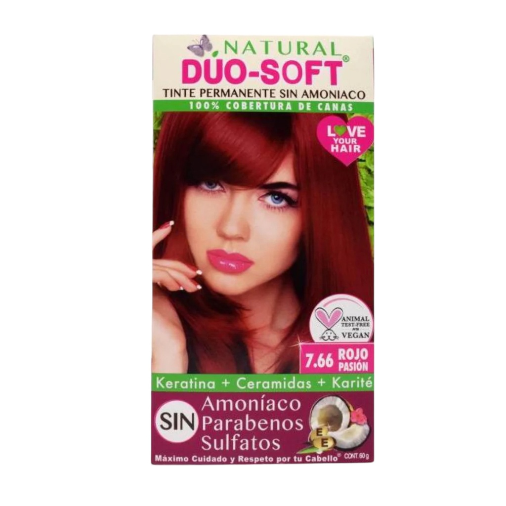 Tinte 7.66 Rojo Pasión 60g (natural duo soft)
