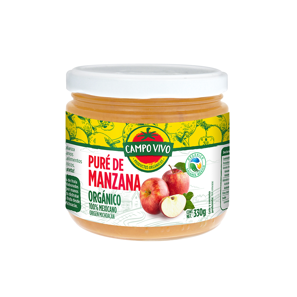 Puré de Manzana Orgánico 340 g Campo Vivo