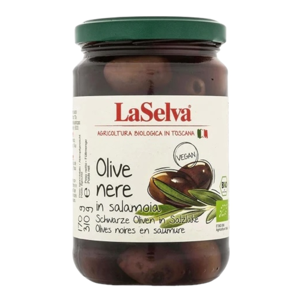Aceitunas Negras en Salmuera Orgánicas 310g (La Selva)