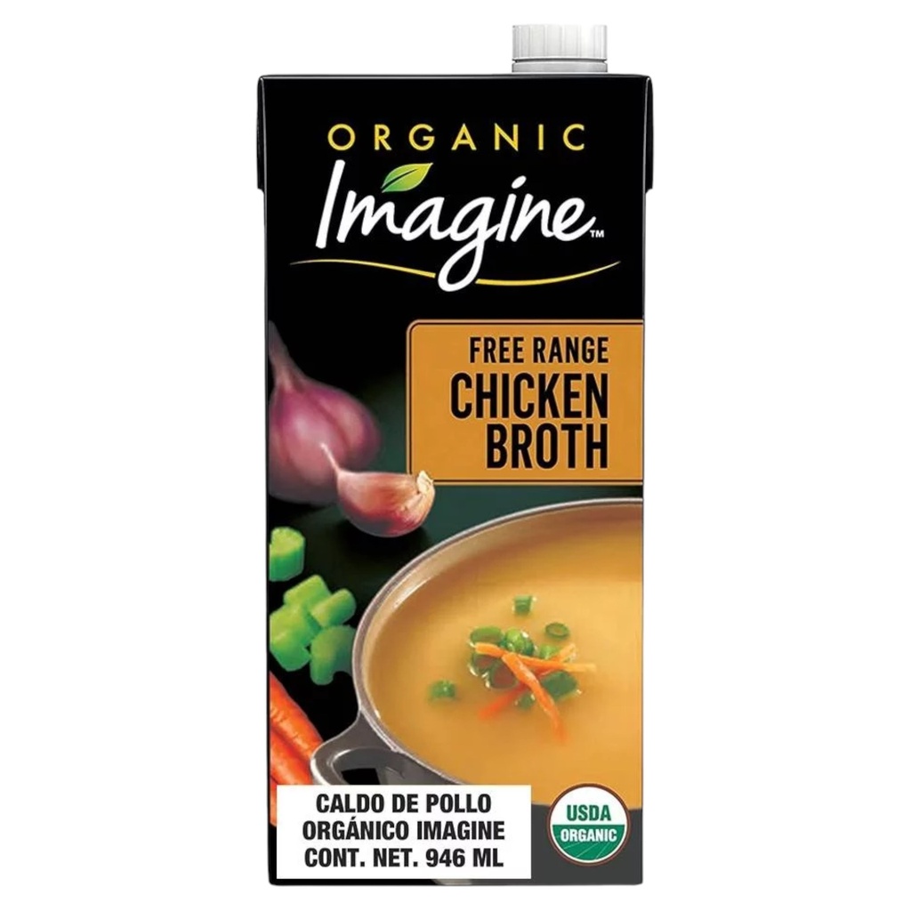 Caldo de Pollo Bajo en Sodio Organico 946 ml (Imagine)