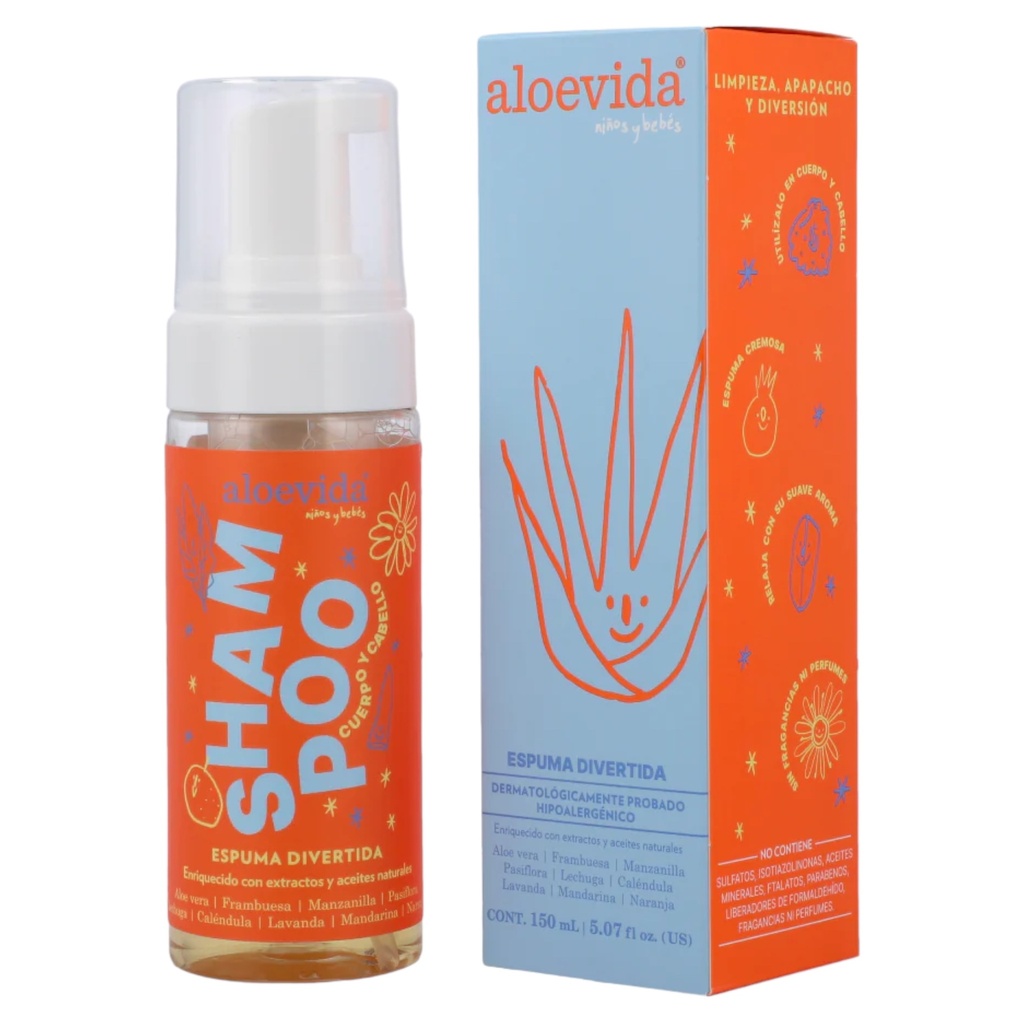 Shampoo en Espuma Cuerpo y Cabello 150ml (Aloe Vida)