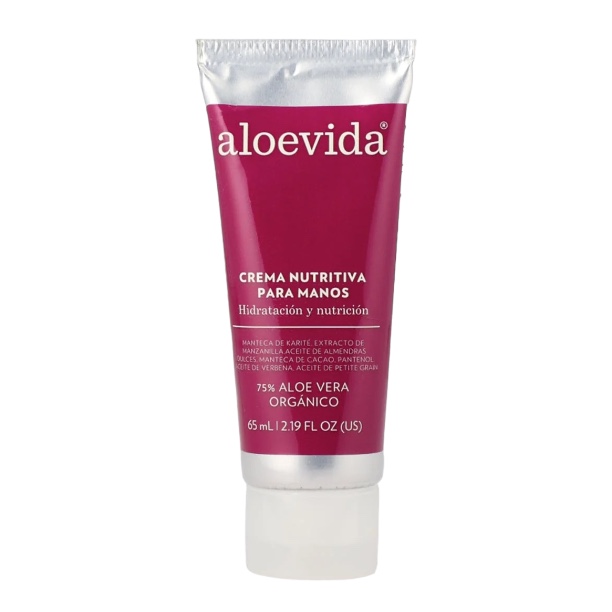 Crema Nutritiva para Manos 75% Aloe 65 ml (Aloe Vida)