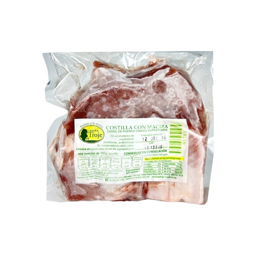 [costillacerdotroje] Costilla c/maciza de cerdo Org 500gr (La Troje)