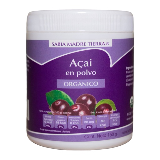 [7503034274902] Acai Orgánico polvo 150 g (Sabia Madre Tierra) (copia)